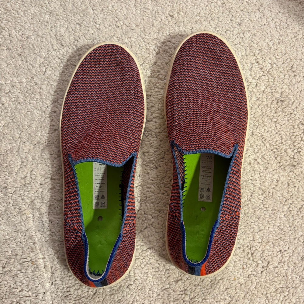 Rothy's Red and Blue Slip-On Loafers